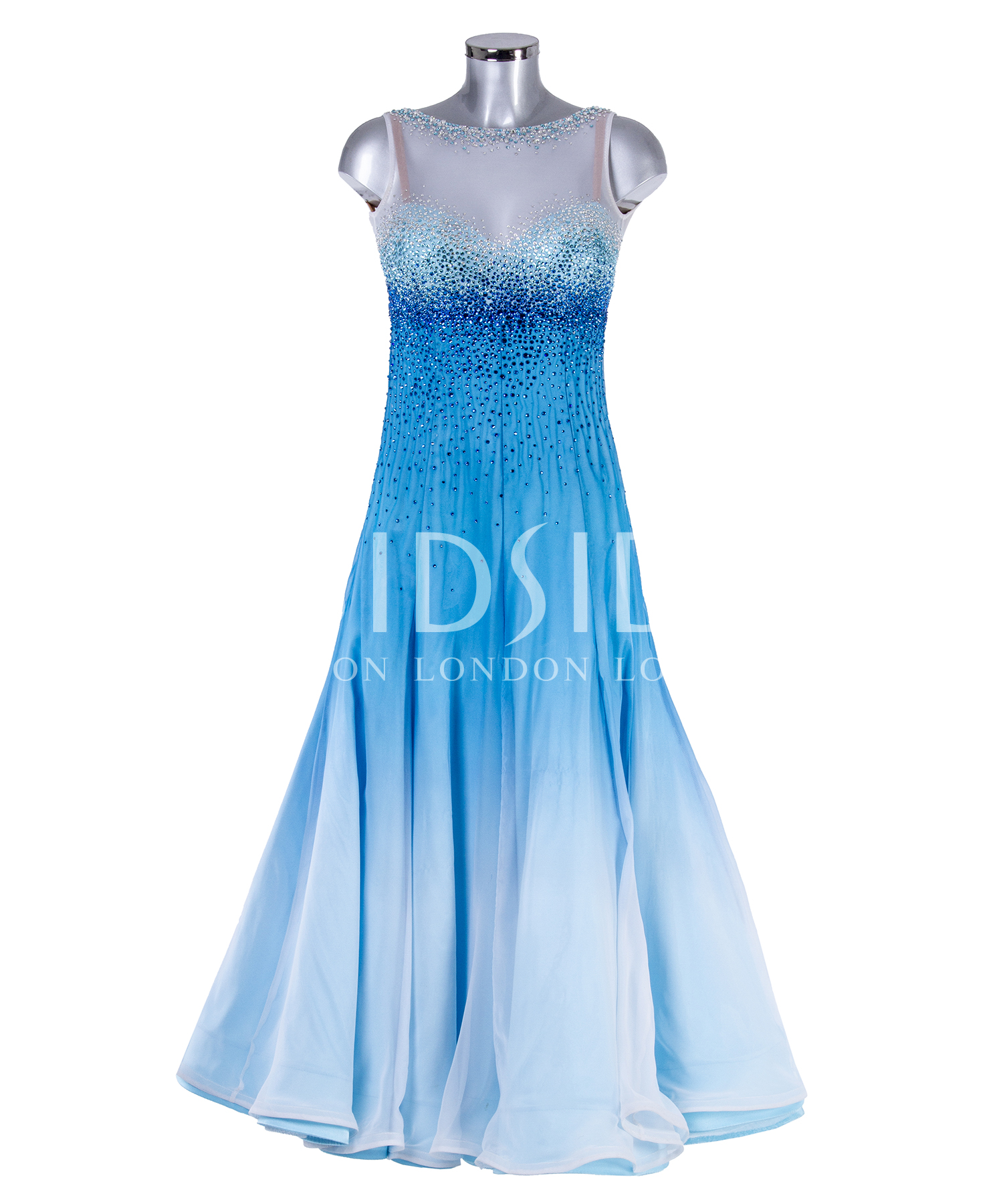 Buy 428081 White and Turquoise Ballroom Dress