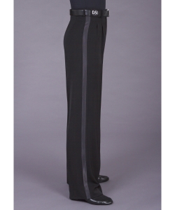 4005 Two small pleated trouser with satin stripe & belt loops