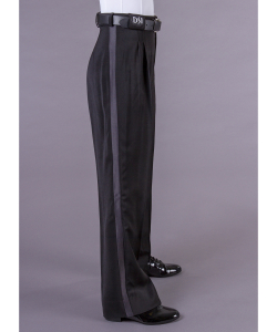 1068 Boys trouser with two small pleats, satin stripe and belt loops